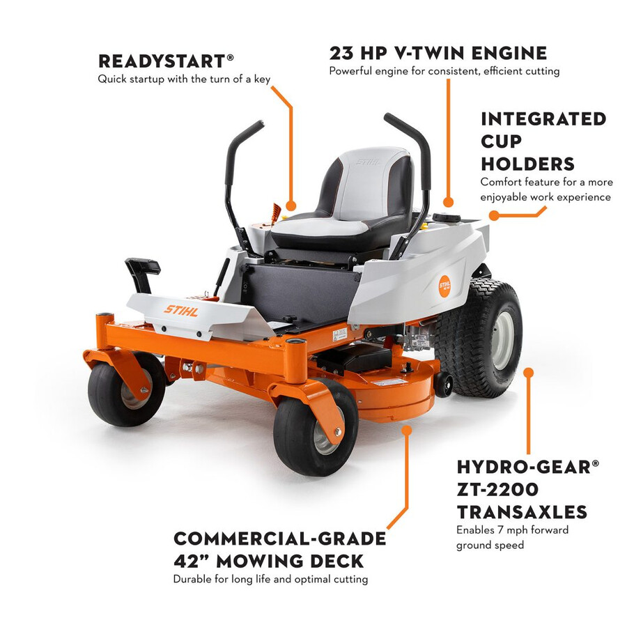 cortadora de césped de giro cero a gasolina stihl rz 142